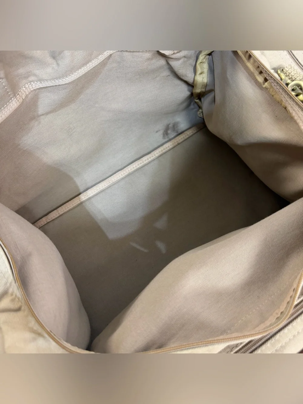 Vintage Ford‎ Edition Eddie Bauer Duffle Bag Canvas Tan Weekender Military